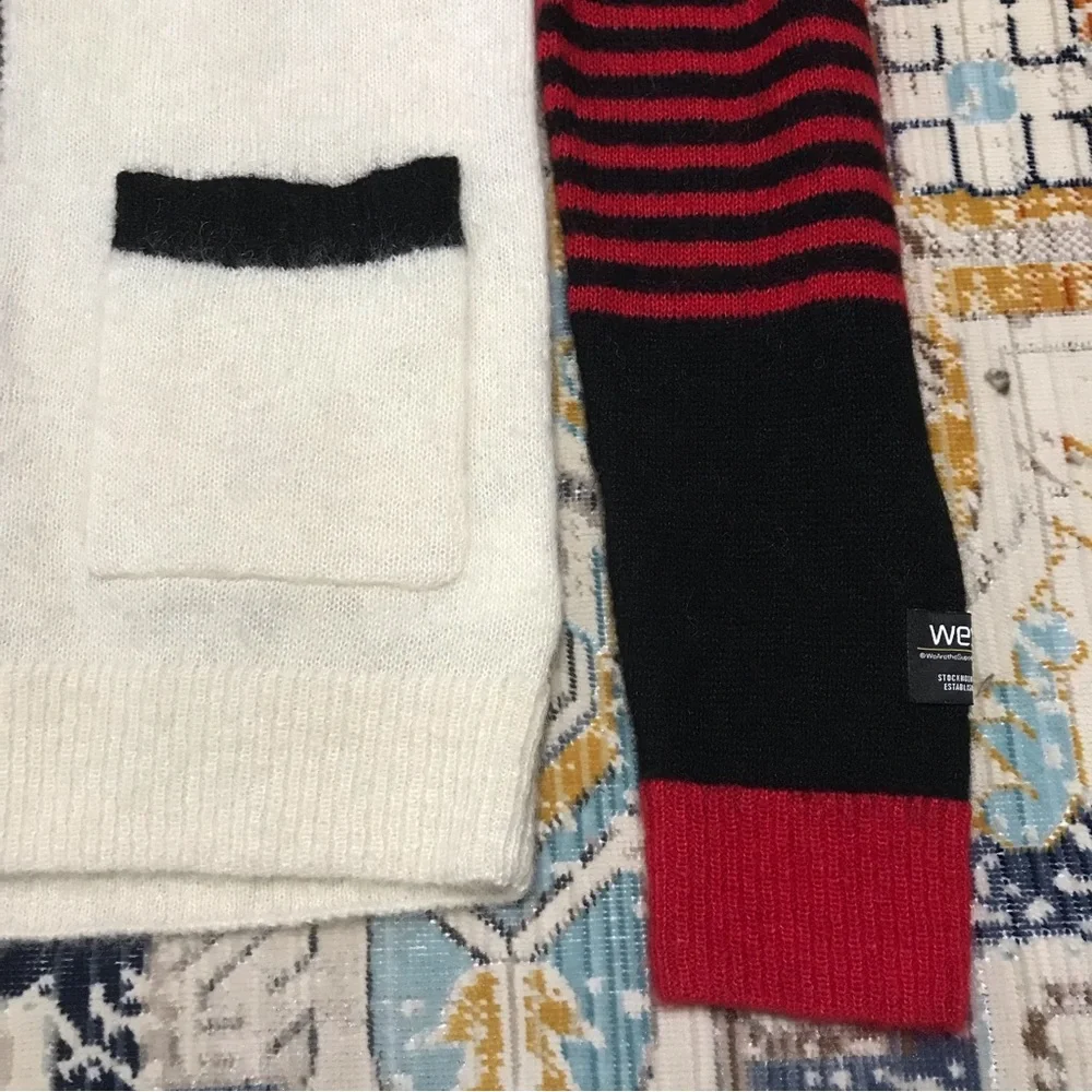 🐲💙WESC color blocked wool-mohair blend Unisex Knitted sweater - Picture 9 of 10